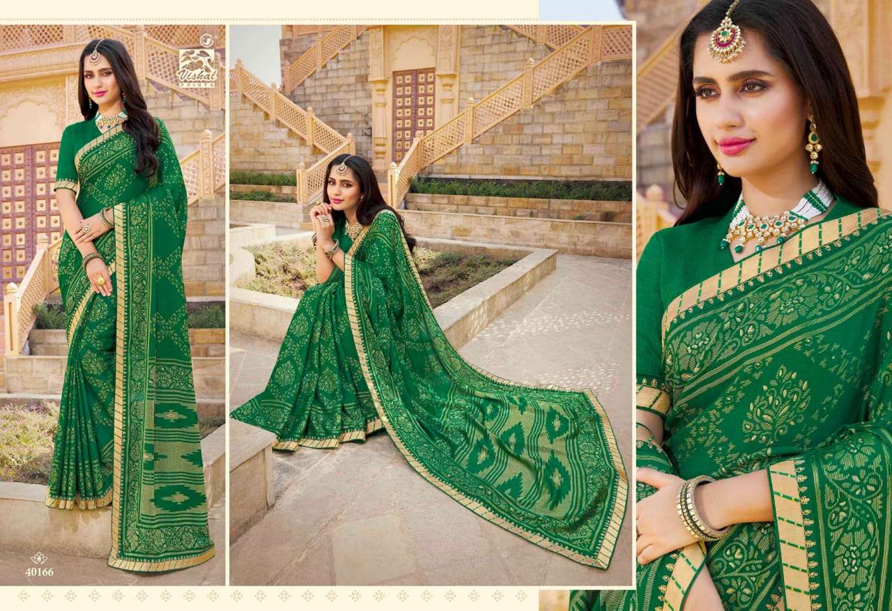 NAGMA BY VISHAL PRINTS 40158 TO 40169 SERIES INDIAN TRADITIONAL WEAR COLLECTION BEAUTIFUL STYLISH FANCY COLORFUL PARTY WEAR & OCCASIONAL WEAR BRASSO SAREES AT WHOLESALE PRICE