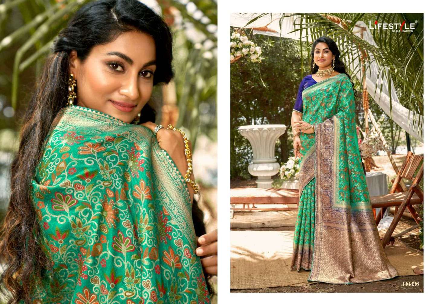 MENKA SILK BY LIFESTYLE 83541 TO 83546 SERIES INDIAN TRADITIONAL WEAR COLLECTION BEAUTIFUL STYLISH FANCY COLORFUL PARTY WEAR & OCCASIONAL WEAR RAW SILK SAREES AT WHOLESALE PRICE