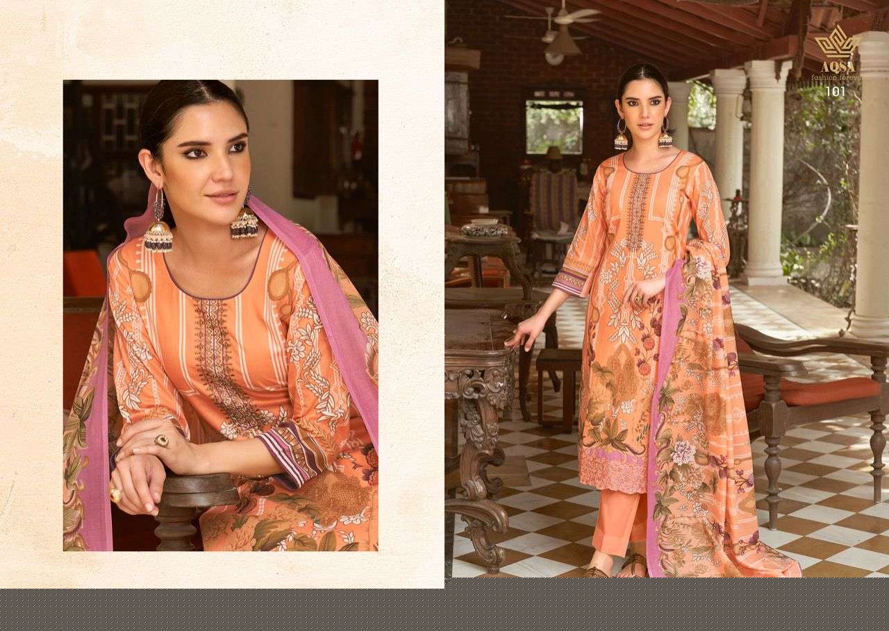 MEHWISH BY AQSA 101 TO 106 SERIES BEAUTIFUL SUITS COLORFUL STYLISH FANCY CASUAL WEAR & ETHNIC WEAR CAMBRIC PRINT DRESSES AT WHOLESALE PRICE
