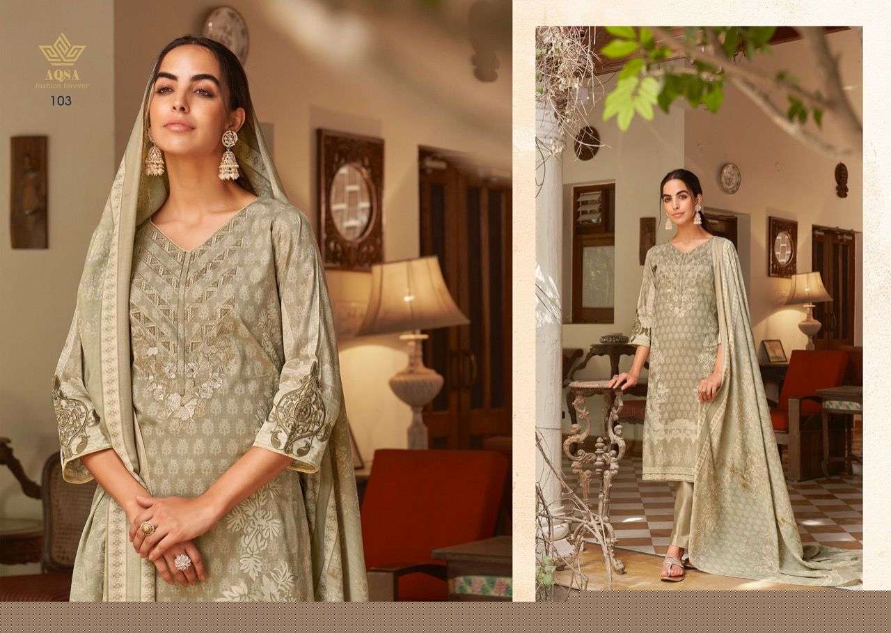 MEHWISH BY AQSA 101 TO 106 SERIES BEAUTIFUL SUITS COLORFUL STYLISH FANCY CASUAL WEAR & ETHNIC WEAR CAMBRIC PRINT DRESSES AT WHOLESALE PRICE