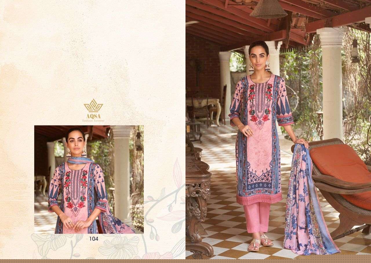 MEHWISH BY AQSA 101 TO 106 SERIES BEAUTIFUL SUITS COLORFUL STYLISH FANCY CASUAL WEAR & ETHNIC WEAR CAMBRIC PRINT DRESSES AT WHOLESALE PRICE