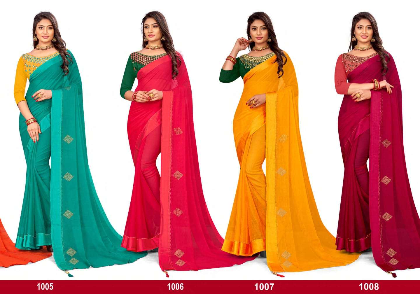 RAASHI BY SEEMA SAREES 1001 TO 1008 SERIES INDIAN TRADITIONAL WEAR COLLECTION BEAUTIFUL STYLISH FANCY COLORFUL PARTY WEAR & OCCASIONAL WEAR SATIN SAREES AT WHOLESALE PRICE