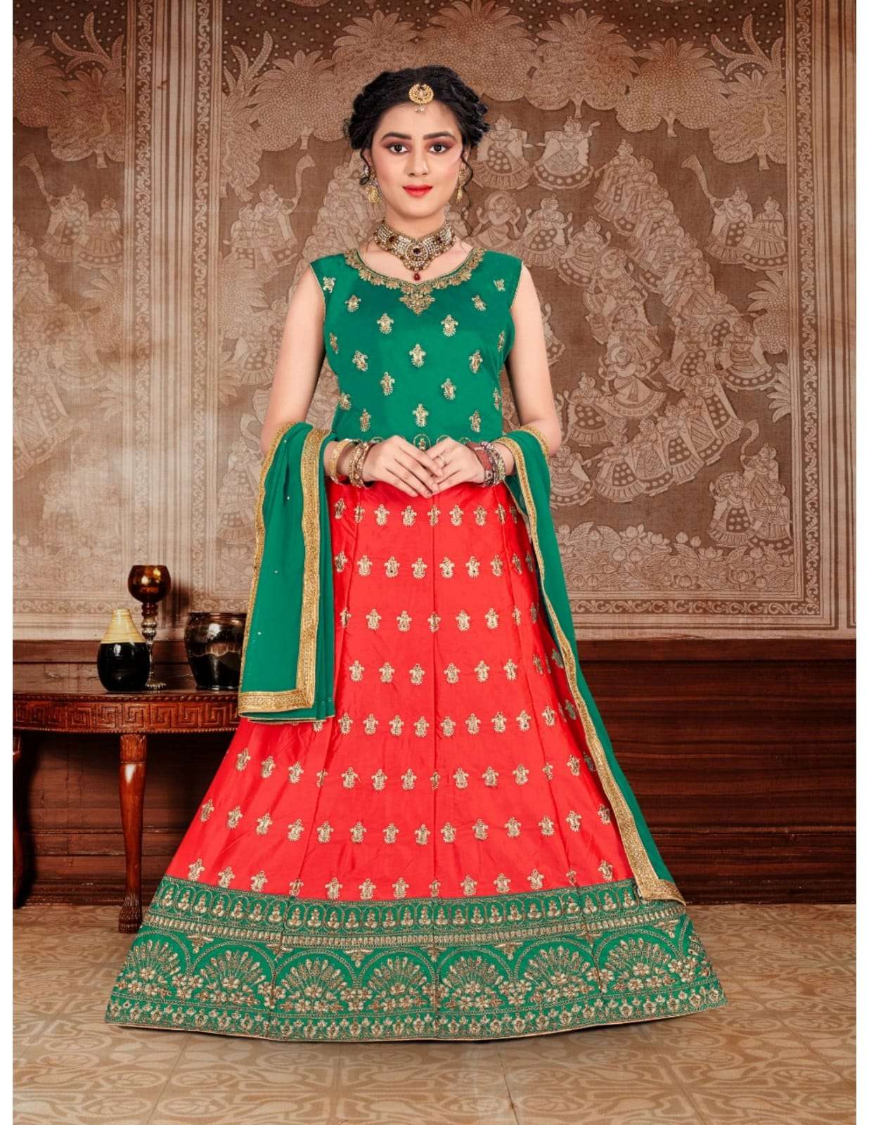 R-381 BY SANSKAR SAREES 01 TO 06 SERIES DESIGNER BEAUTIFUL NAVRATRI COLLECTION OCCASIONAL WEAR & PARTY WEAR MALAI SATIN LEHENGAS AT WHOLESALE PRICE