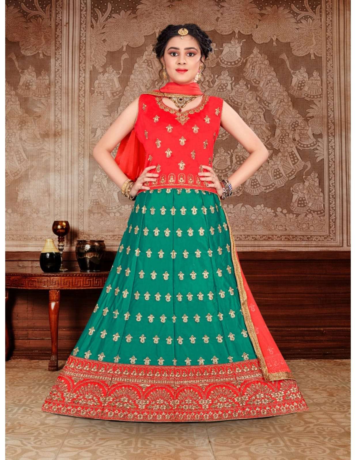 R-381 BY SANSKAR SAREES 01 TO 06 SERIES DESIGNER BEAUTIFUL NAVRATRI COLLECTION OCCASIONAL WEAR & PARTY WEAR MALAI SATIN LEHENGAS AT WHOLESALE PRICE