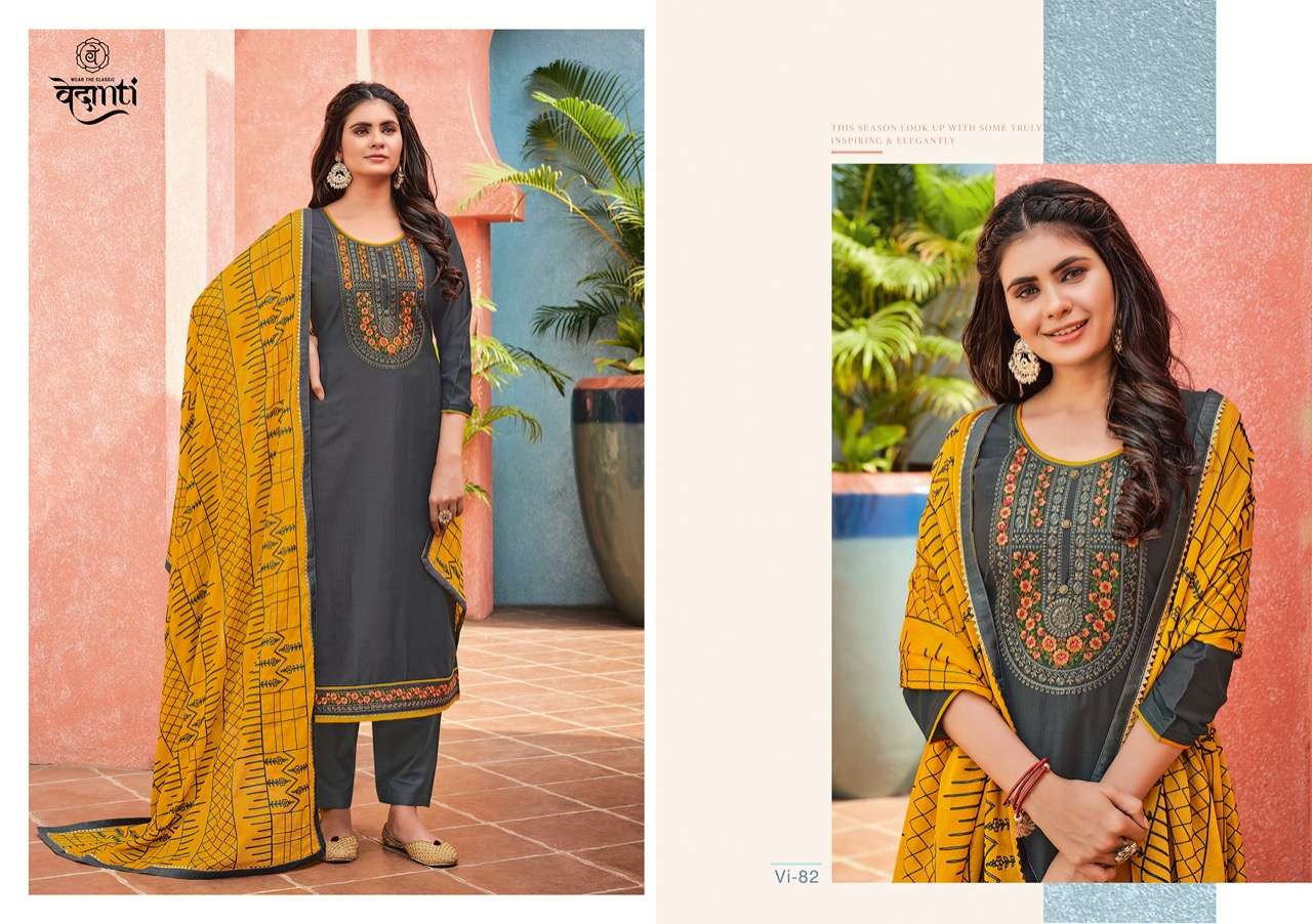 NAZAKAT BY VEDANTI 81 TO 84 SERIES BEAUTIFUL SUITS COLORFUL STYLISH FANCY CASUAL WEAR & ETHNIC WEAR PARAMPARA SILK DRESSES AT WHOLESALE PRICE