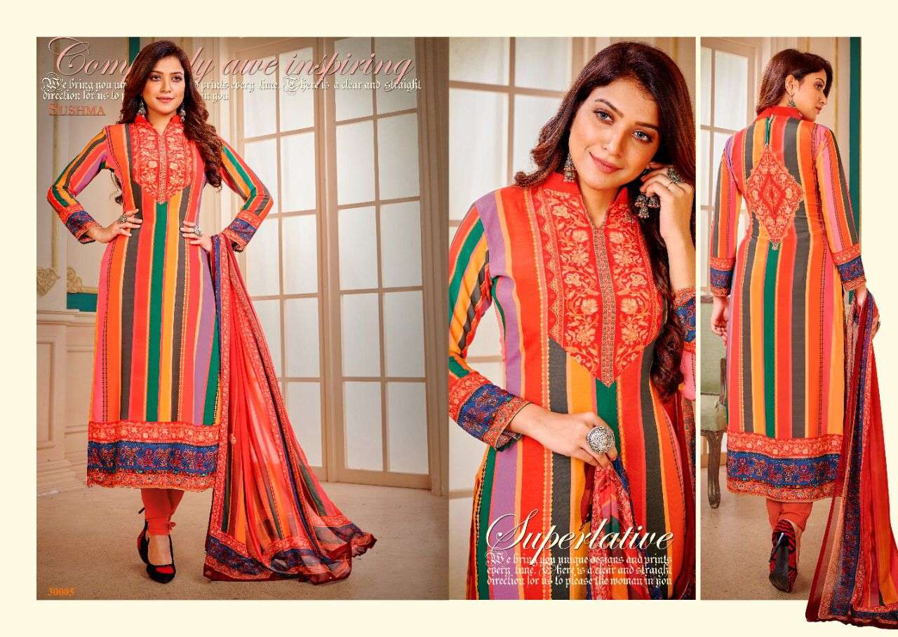 INSPIRED CHOICE BY SUSHMA 30001 TO 30010 SERIES BEAUTIFUL SUITS COLORFUL STYLISH FANCY CASUAL WEAR & ETHNIC WEAR FANCY DRESSES AT WHOLESALE PRICE