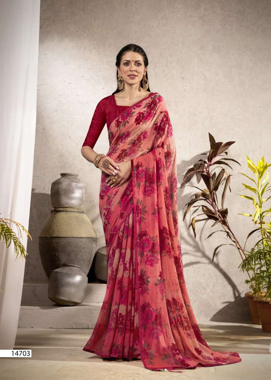 SONIYA BY VALLABHI PRINTS 14701 TO 14708 SERIES INDIAN TRADITIONAL WEAR COLLECTION BEAUTIFUL STYLISH FANCY COLORFUL PARTY WEAR & OCCASIONAL WEAR GEORGETTE SAREES AT WHOLESALE PRICE