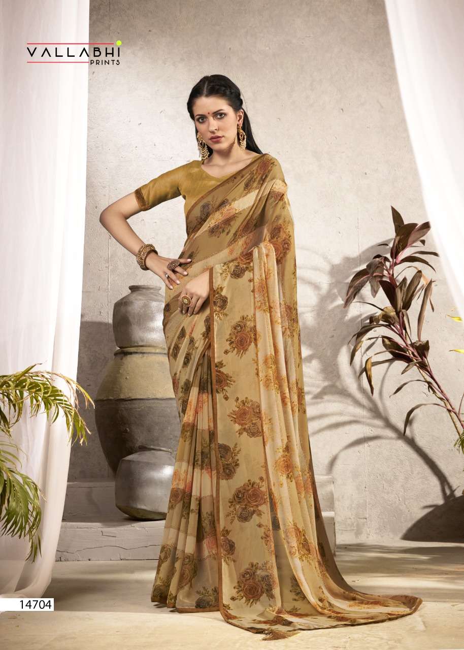 SONIYA BY VALLABHI PRINTS 14701 TO 14708 SERIES INDIAN TRADITIONAL WEAR COLLECTION BEAUTIFUL STYLISH FANCY COLORFUL PARTY WEAR & OCCASIONAL WEAR GEORGETTE SAREES AT WHOLESALE PRICE