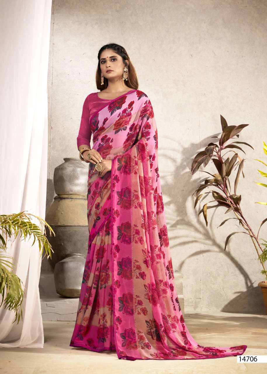 SONIYA BY VALLABHI PRINTS 14701 TO 14708 SERIES INDIAN TRADITIONAL WEAR COLLECTION BEAUTIFUL STYLISH FANCY COLORFUL PARTY WEAR & OCCASIONAL WEAR GEORGETTE SAREES AT WHOLESALE PRICE