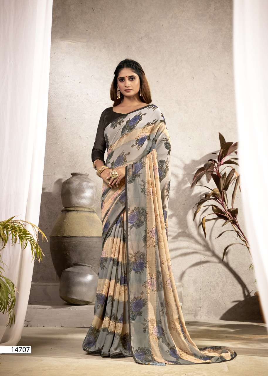 SONIYA BY VALLABHI PRINTS 14701 TO 14708 SERIES INDIAN TRADITIONAL WEAR COLLECTION BEAUTIFUL STYLISH FANCY COLORFUL PARTY WEAR & OCCASIONAL WEAR GEORGETTE SAREES AT WHOLESALE PRICE