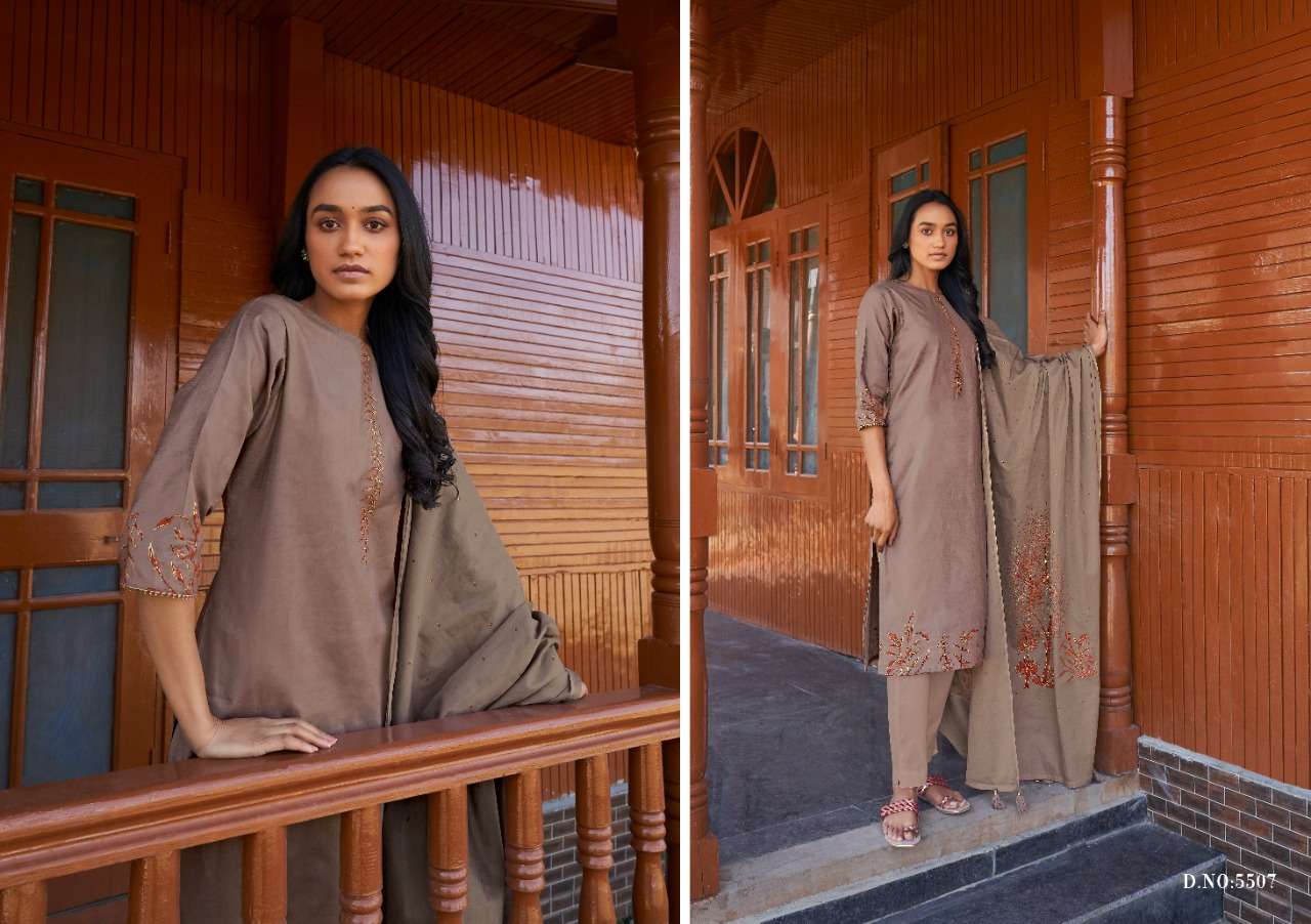 PRISHA BY KALAKIRTI 5501 TO 5508 SERIES BEAUTIFUL SUITS COLORFUL STYLISH FANCY CASUAL WEAR & ETHNIC WEAR PURE JAM SATIN PRINT DRESSES AT WHOLESALE PRICE