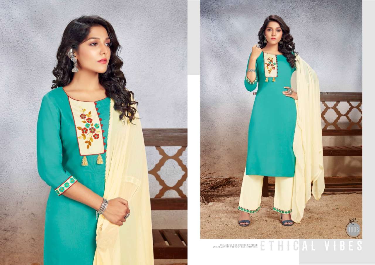 SHELJA BY JOURNEY 1001 TO 1008 SERIES BEAUTIFUL SUITS COLORFUL STYLISH FANCY CASUAL WEAR & ETHNIC WEAR RAYON WITH WORK DRESSES AT WHOLESALE PRICE