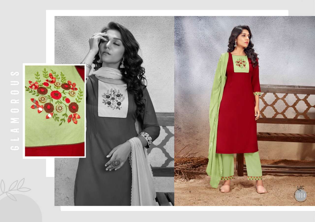 SHELJA BY JOURNEY 1001 TO 1008 SERIES BEAUTIFUL SUITS COLORFUL STYLISH FANCY CASUAL WEAR & ETHNIC WEAR RAYON WITH WORK DRESSES AT WHOLESALE PRICE