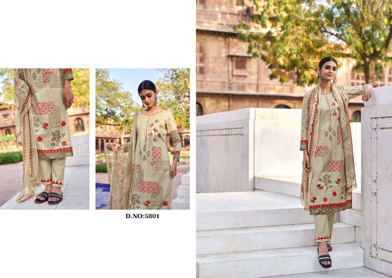 SAIRAA BY KALAKIRTI 5801 TO 5808 SERIES BEAUTIFUL SUITS COLORFUL STYLISH FANCY CASUAL WEAR & ETHNIC WEAR PURE CAMBRIC PRINT DRESSES AT WHOLESALE PRICE