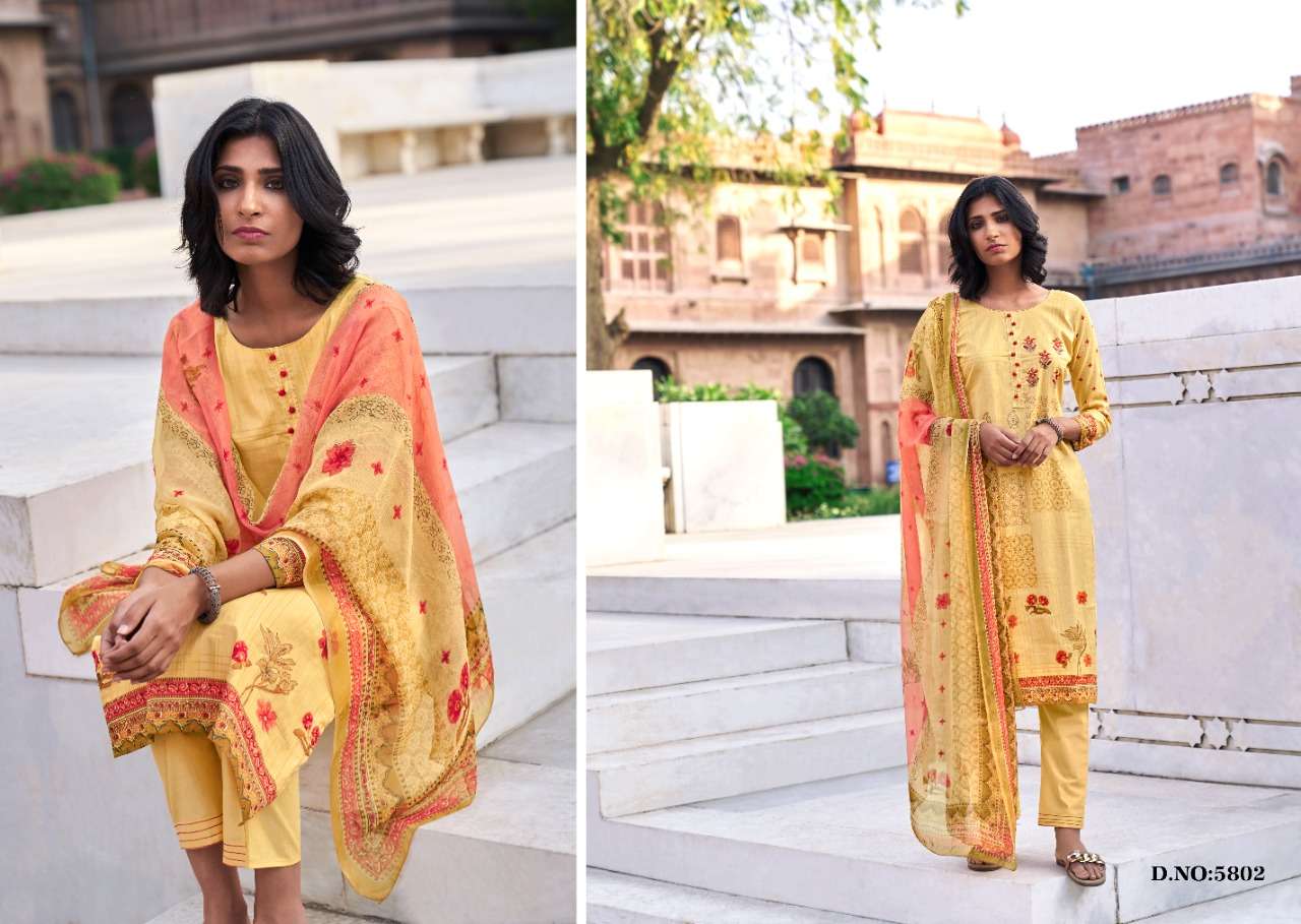 SAIRAA BY KALAKIRTI 5801 TO 5808 SERIES BEAUTIFUL SUITS COLORFUL STYLISH FANCY CASUAL WEAR & ETHNIC WEAR PURE CAMBRIC PRINT DRESSES AT WHOLESALE PRICE