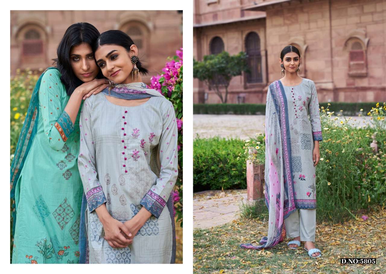 SAIRAA BY KALAKIRTI 5801 TO 5808 SERIES BEAUTIFUL SUITS COLORFUL STYLISH FANCY CASUAL WEAR & ETHNIC WEAR PURE CAMBRIC PRINT DRESSES AT WHOLESALE PRICE