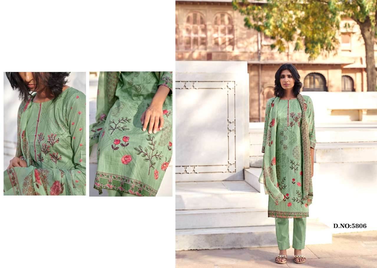SAIRAA BY KALAKIRTI 5801 TO 5808 SERIES BEAUTIFUL SUITS COLORFUL STYLISH FANCY CASUAL WEAR & ETHNIC WEAR PURE CAMBRIC PRINT DRESSES AT WHOLESALE PRICE