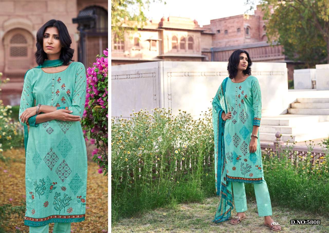 SAIRAA BY KALAKIRTI 5801 TO 5808 SERIES BEAUTIFUL SUITS COLORFUL STYLISH FANCY CASUAL WEAR & ETHNIC WEAR PURE CAMBRIC PRINT DRESSES AT WHOLESALE PRICE