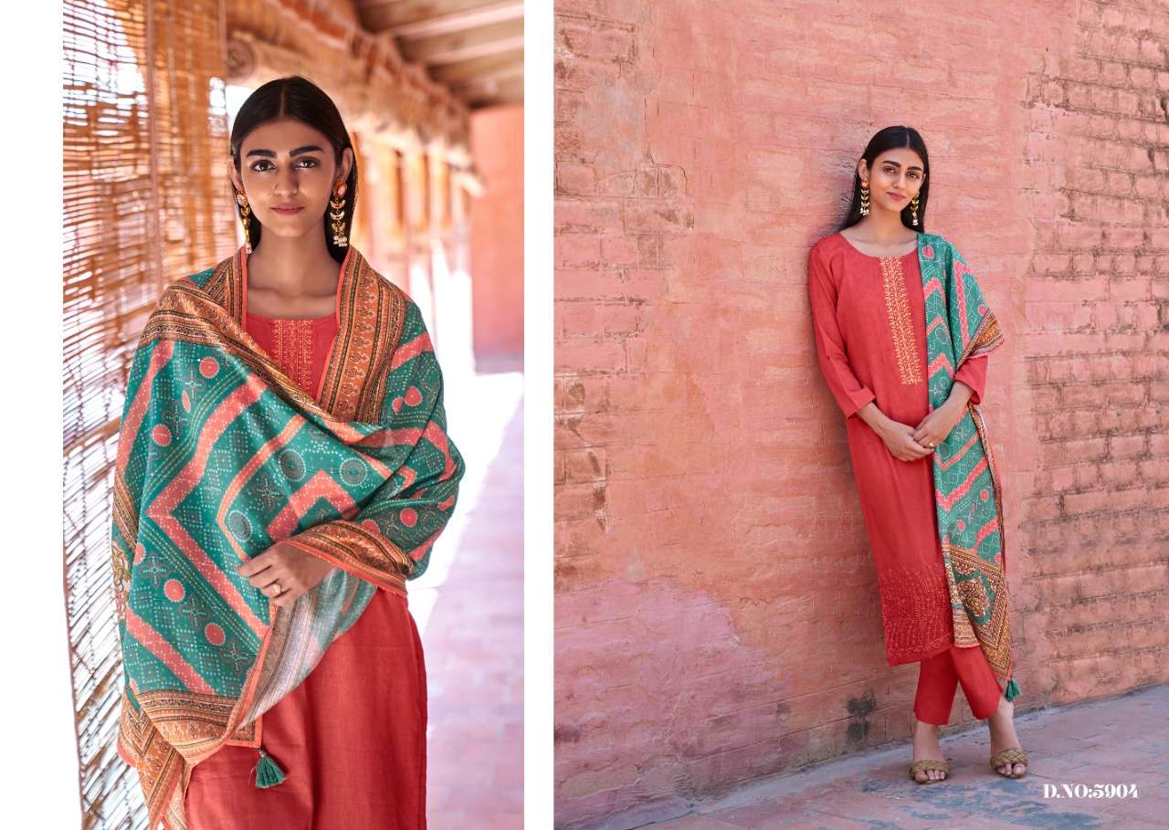 MRUNALI BY KALAKIRTI 5901 TO 5906 SERIES BEAUTIFUL SUITS COLORFUL STYLISH FANCY CASUAL WEAR & ETHNIC WEAR PURE JAM SATIN PRINT DRESSES AT WHOLESALE PRICE