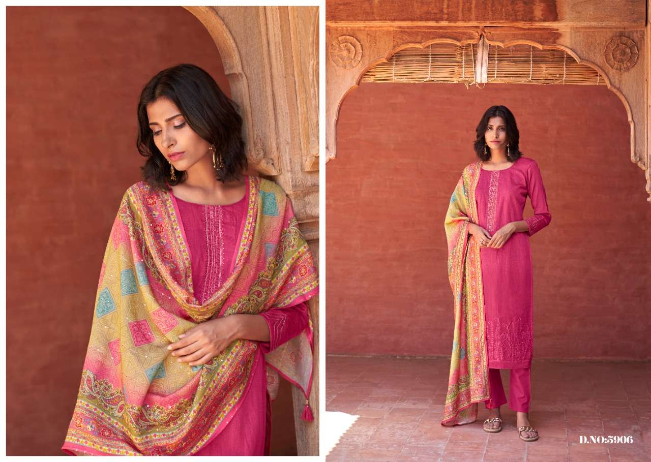 MRUNALI BY KALAKIRTI 5901 TO 5906 SERIES BEAUTIFUL SUITS COLORFUL STYLISH FANCY CASUAL WEAR & ETHNIC WEAR PURE JAM SATIN PRINT DRESSES AT WHOLESALE PRICE