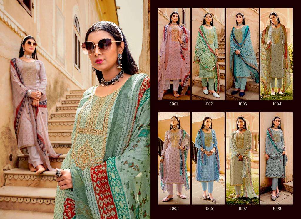IZHAR BY SELTOS 1001 TO 1008 SERIES BEAUTIFUL SUITS COLORFUL STYLISH FANCY CASUAL WEAR & ETHNIC WEAR PURE RAYON PRINT DRESSES AT WHOLESALE PRICE