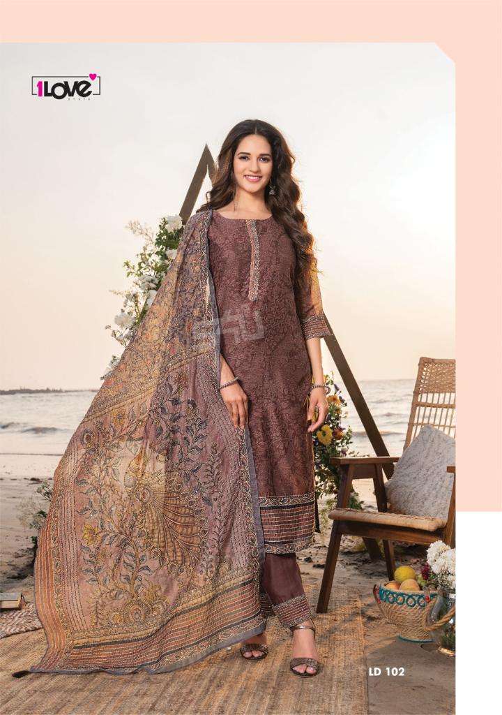 LOVE FOR DUPATTA BY 1 LOVE 101 TO 107 SERIES BEAUTIFUL SUITS COLORFUL STYLISH FANCY CASUAL WEAR & ETHNIC WEAR FANCY DRESSES AT WHOLESALE PRICE
