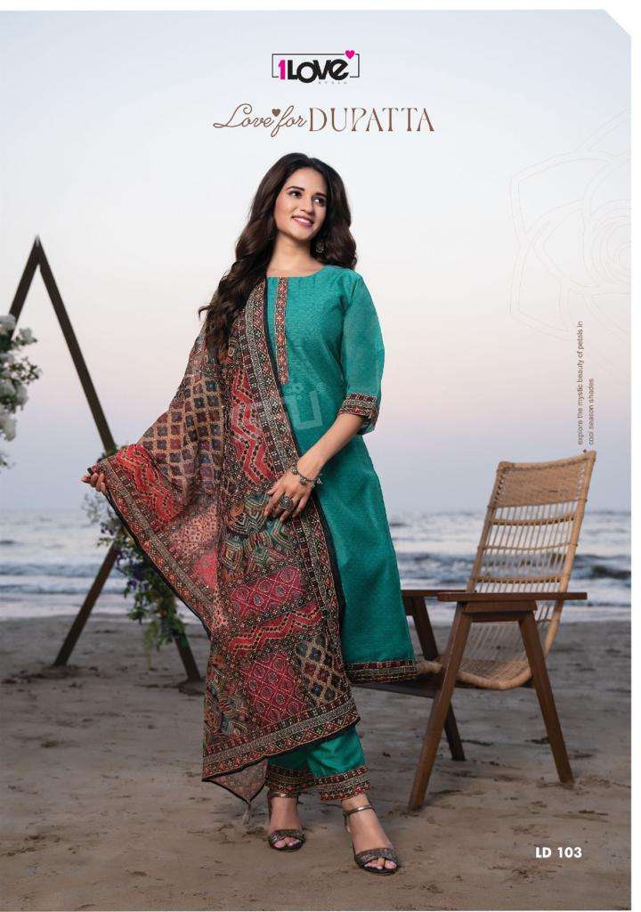 LOVE FOR DUPATTA BY 1 LOVE 101 TO 107 SERIES BEAUTIFUL SUITS COLORFUL STYLISH FANCY CASUAL WEAR & ETHNIC WEAR FANCY DRESSES AT WHOLESALE PRICE