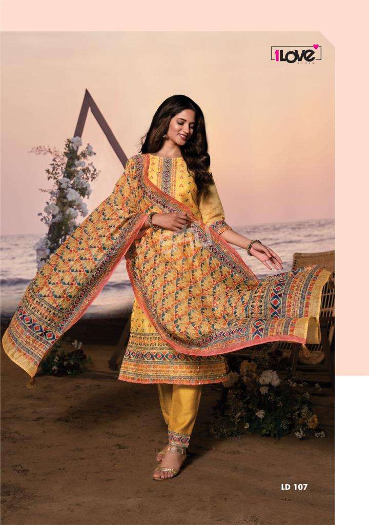 LOVE FOR DUPATTA BY 1 LOVE 101 TO 107 SERIES BEAUTIFUL SUITS COLORFUL STYLISH FANCY CASUAL WEAR & ETHNIC WEAR FANCY DRESSES AT WHOLESALE PRICE