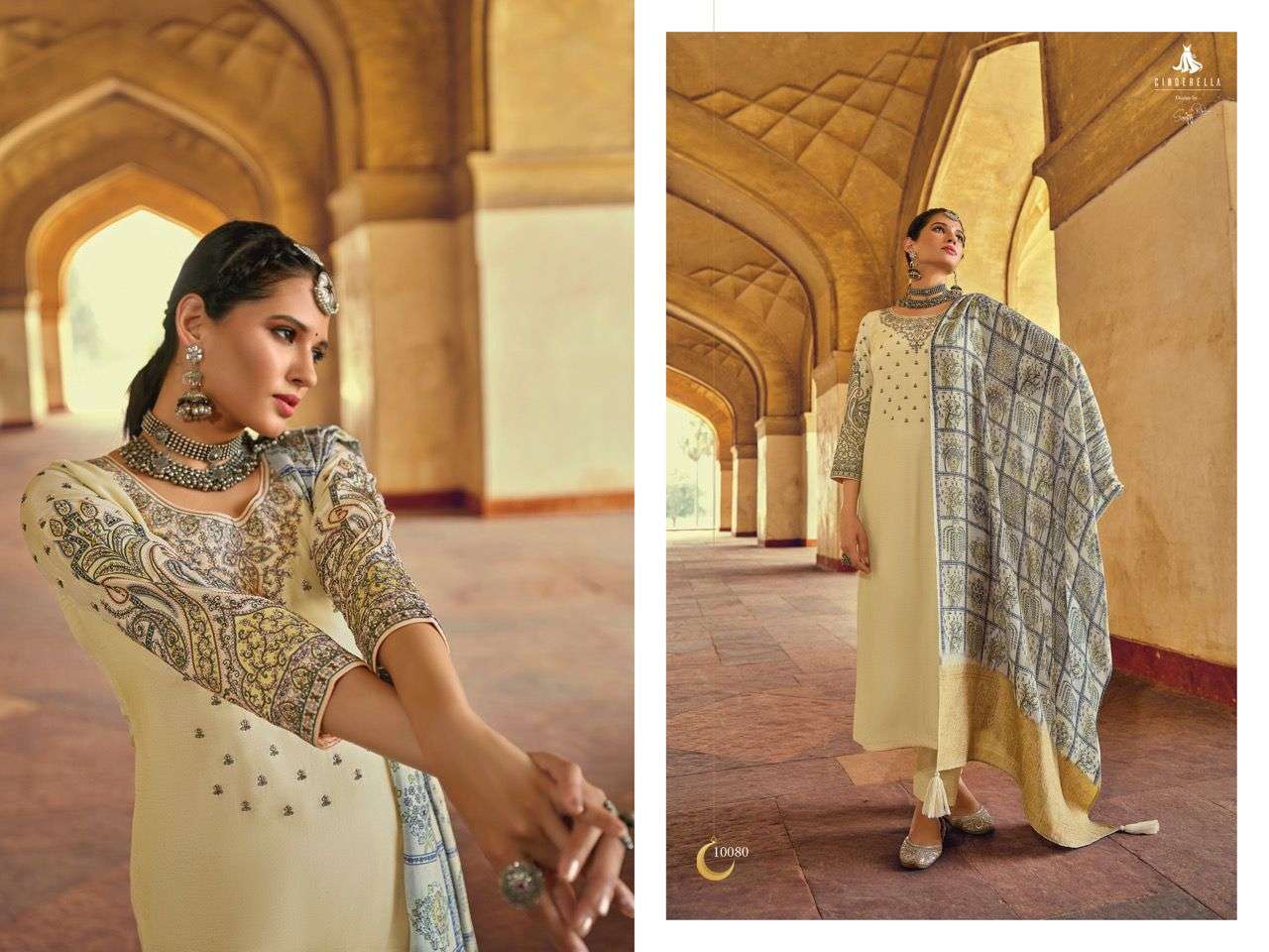 CHAAND BIBI BY CINDERELLA 10075 TO 10080 SERIES BEAUTIFUL SUITS COLORFUL STYLISH FANCY CASUAL WEAR & ETHNIC WEAR PURE MUSLIN DIGITAL PRINT DRESSES AT WHOLESALE PRICE