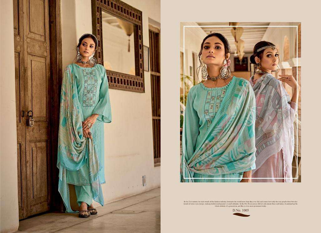 TAAJ BY SELTOS 1001 TO 1006 SERIES BEAUTIFUL SUITS COLORFUL STYLISH FANCY CASUAL WEAR & ETHNIC WEAR FANCY DRESSES AT WHOLESALE PRICE