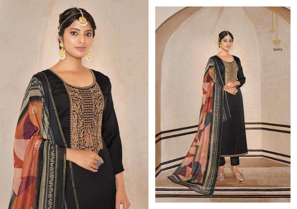 MIREN BY SELTOS 35001 TO 35006 SERIES BEAUTIFUL SUITS COLORFUL STYLISH FANCY CASUAL WEAR & ETHNIC WEAR PURE RUSSIAN SILK DRESSES AT WHOLESALE PRICE