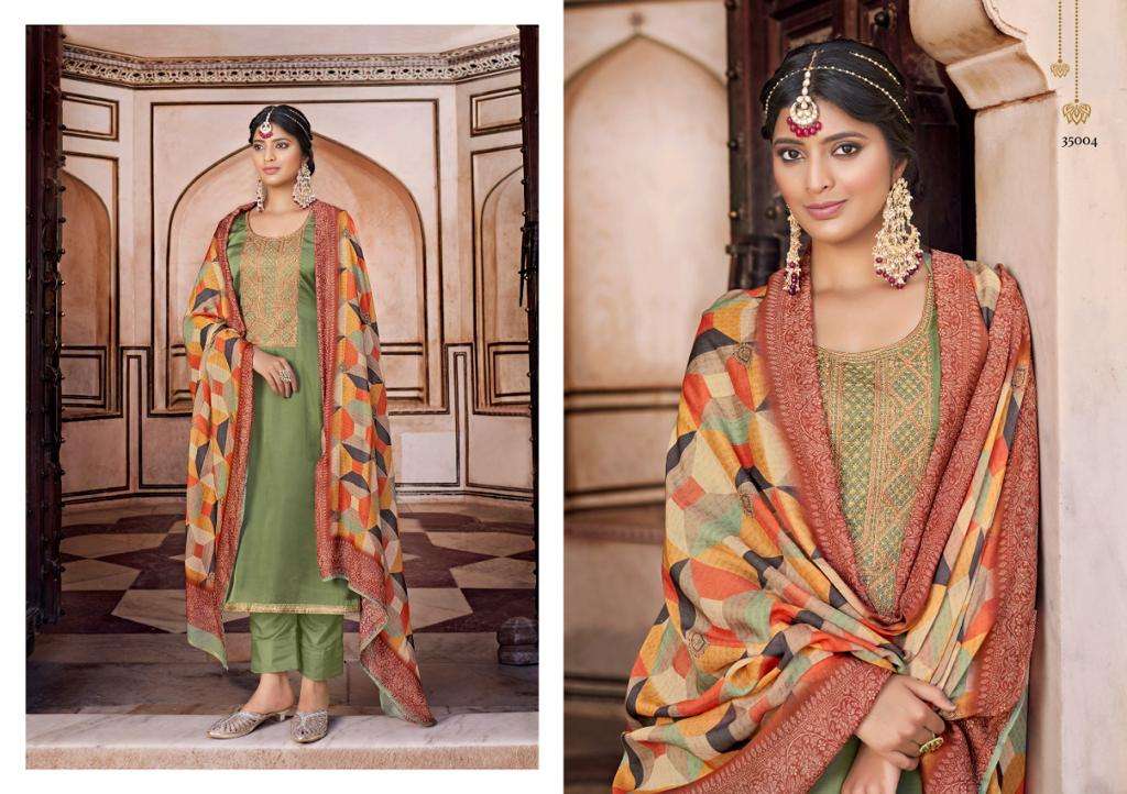 MIREN BY SELTOS 35001 TO 35006 SERIES BEAUTIFUL SUITS COLORFUL STYLISH FANCY CASUAL WEAR & ETHNIC WEAR PURE RUSSIAN SILK DRESSES AT WHOLESALE PRICE
