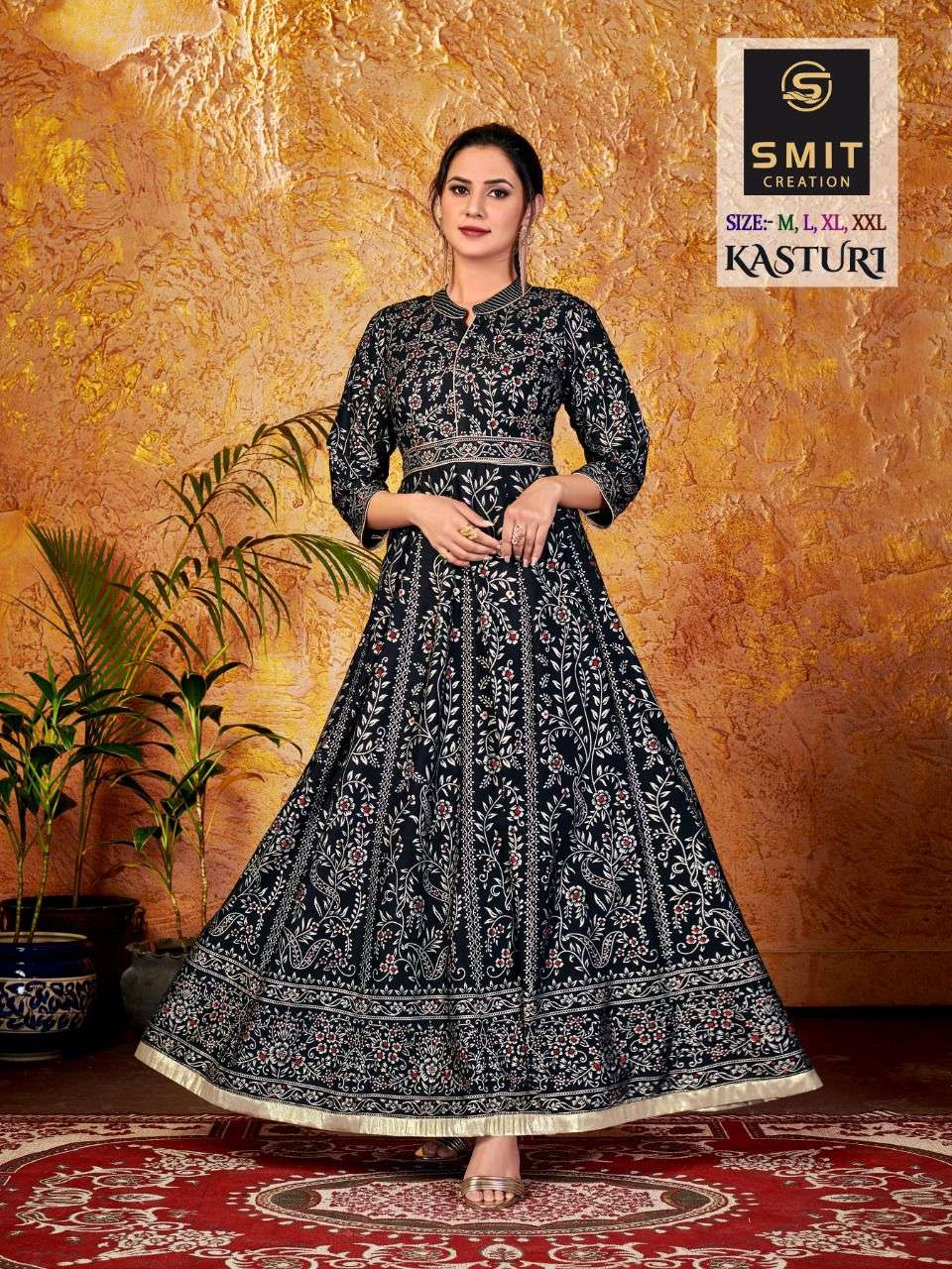 KASTURI BY SMIT CREATION 1001 TO 1008 SERIES BEAUTIFUL STYLISH FANCY COLORFUL CASUAL WEAR & ETHNIC WEAR PURE RAYON GOWNS AT WHOLESALE PRICE