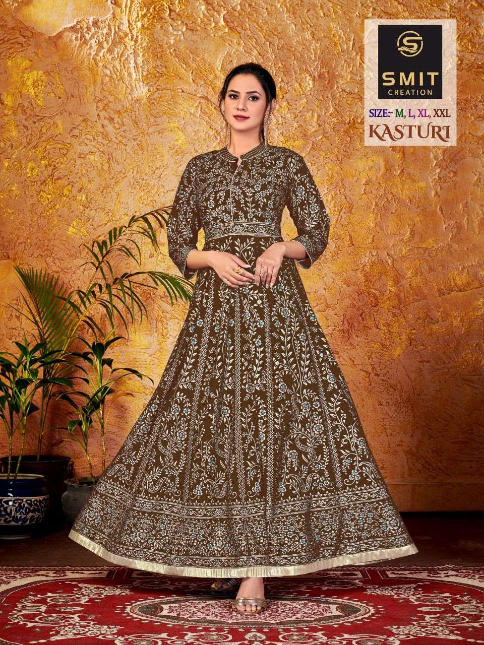 KASTURI BY SMIT CREATION 1001 TO 1008 SERIES BEAUTIFUL STYLISH FANCY COLORFUL CASUAL WEAR & ETHNIC WEAR PURE RAYON GOWNS AT WHOLESALE PRICE