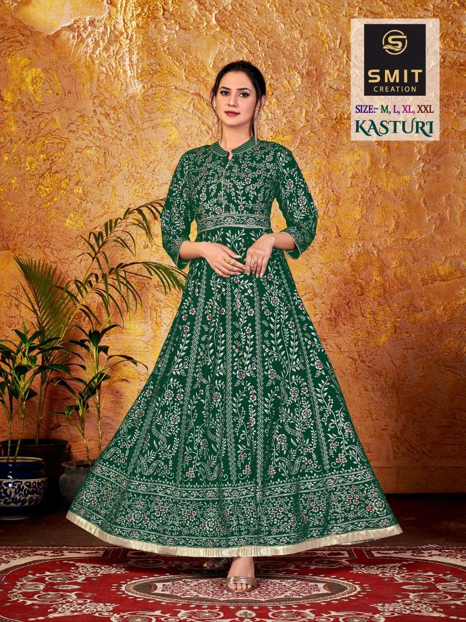 KASTURI BY SMIT CREATION 1001 TO 1008 SERIES BEAUTIFUL STYLISH FANCY COLORFUL CASUAL WEAR & ETHNIC WEAR PURE RAYON GOWNS AT WHOLESALE PRICE