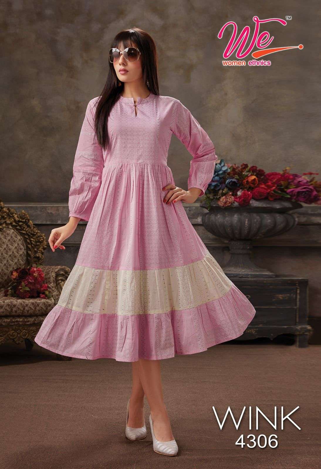 WINK BY WOMEN ETHNICS 4301 TO 4306 SERIES DESIGNER STYLISH FANCY COLORFUL BEAUTIFUL PARTY WEAR & ETHNIC WEAR COLLECTION MAL COTTON KURTIS AT WHOLESALE PRICE