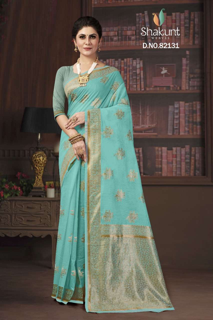 DEVASYA VOL-2 BY SHAKUNT 82130 TO 82135 SERIES INDIAN TRADITIONAL WEAR COLLECTION BEAUTIFUL STYLISH FANCY COLORFUL PARTY WEAR & OCCASIONAL WEAR COTTON SAREES AT WHOLESALE PRICE