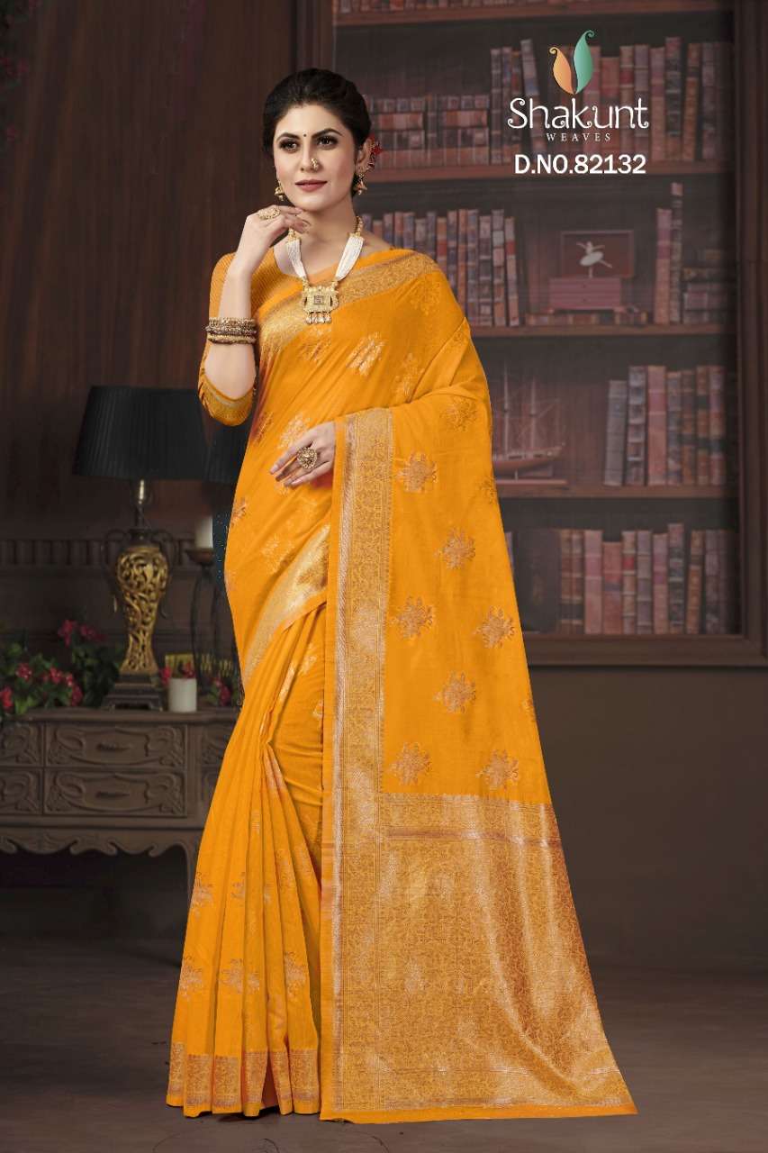 DEVASYA VOL-2 BY SHAKUNT 82130 TO 82135 SERIES INDIAN TRADITIONAL WEAR COLLECTION BEAUTIFUL STYLISH FANCY COLORFUL PARTY WEAR & OCCASIONAL WEAR COTTON SAREES AT WHOLESALE PRICE