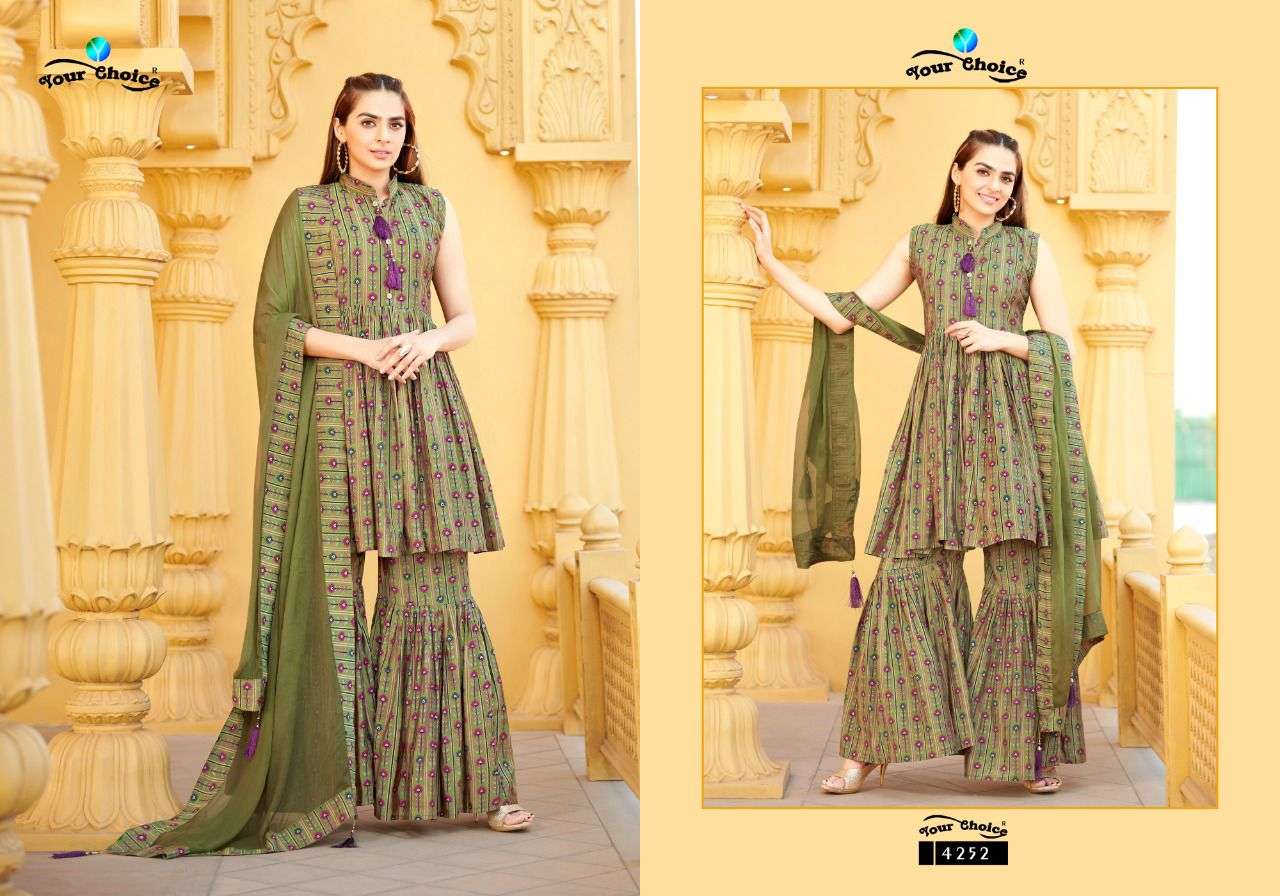 Matrix By Your Choice 4252 To 4255 Series Beautiful Sharara Suits Colorful Stylish Fancy Casual Wear & Ethnic Wear Pure Modal Digital Print Dresses At Wholesale Price