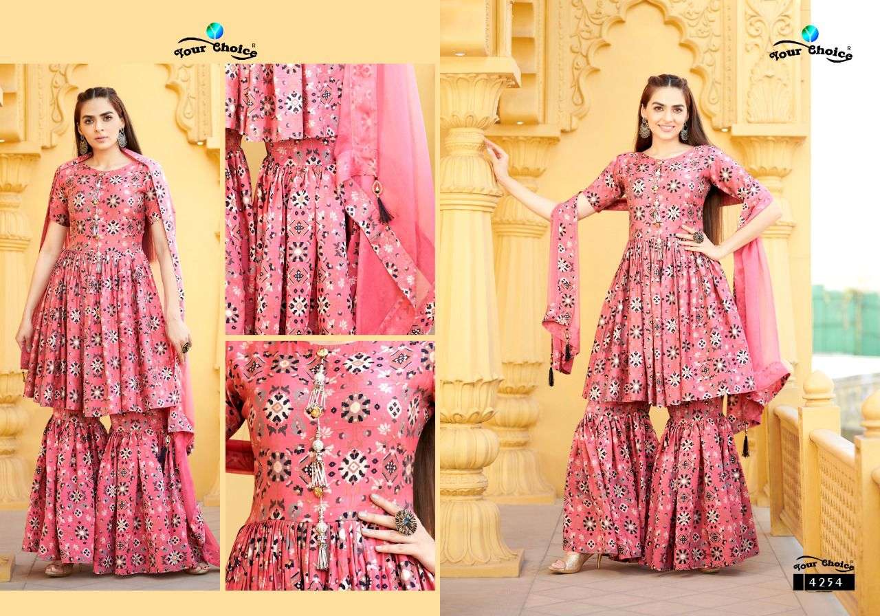 Matrix By Your Choice 4252 To 4255 Series Beautiful Sharara Suits Colorful Stylish Fancy Casual Wear & Ethnic Wear Pure Modal Digital Print Dresses At Wholesale Price