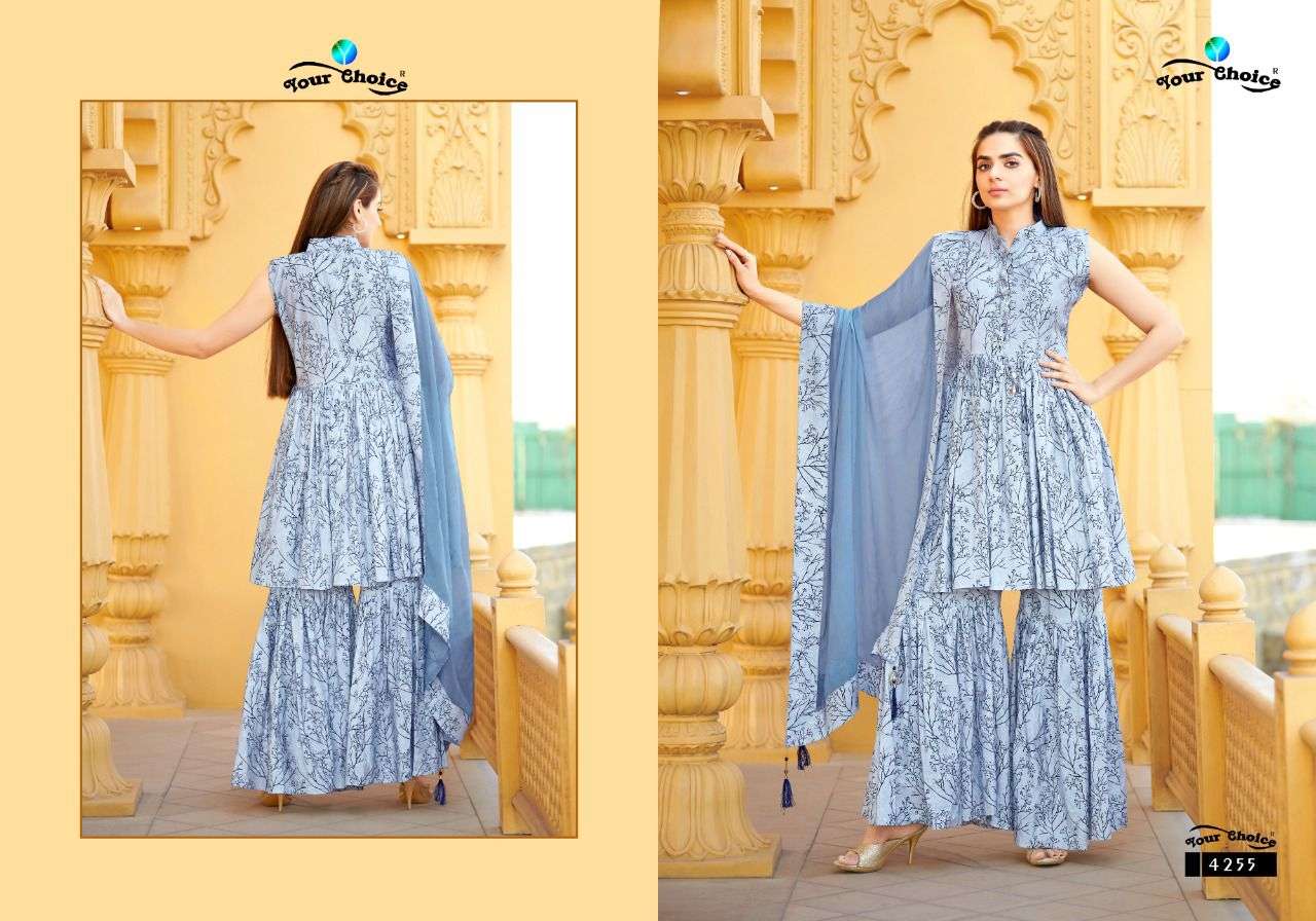Matrix By Your Choice 4252 To 4255 Series Beautiful Sharara Suits Colorful Stylish Fancy Casual Wear & Ethnic Wear Pure Modal Digital Print Dresses At Wholesale Price