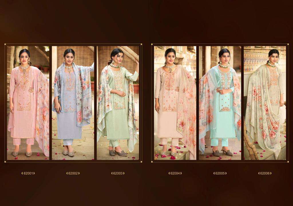 AFREEN BY SELTOS 62001 TO 62006 SERIES BEAUTIFUL SUITS COLORFUL STYLISH FANCY CASUAL WEAR & ETHNIC WEAR PURE COTTON SILK DRESSES AT WHOLESALE PRICE