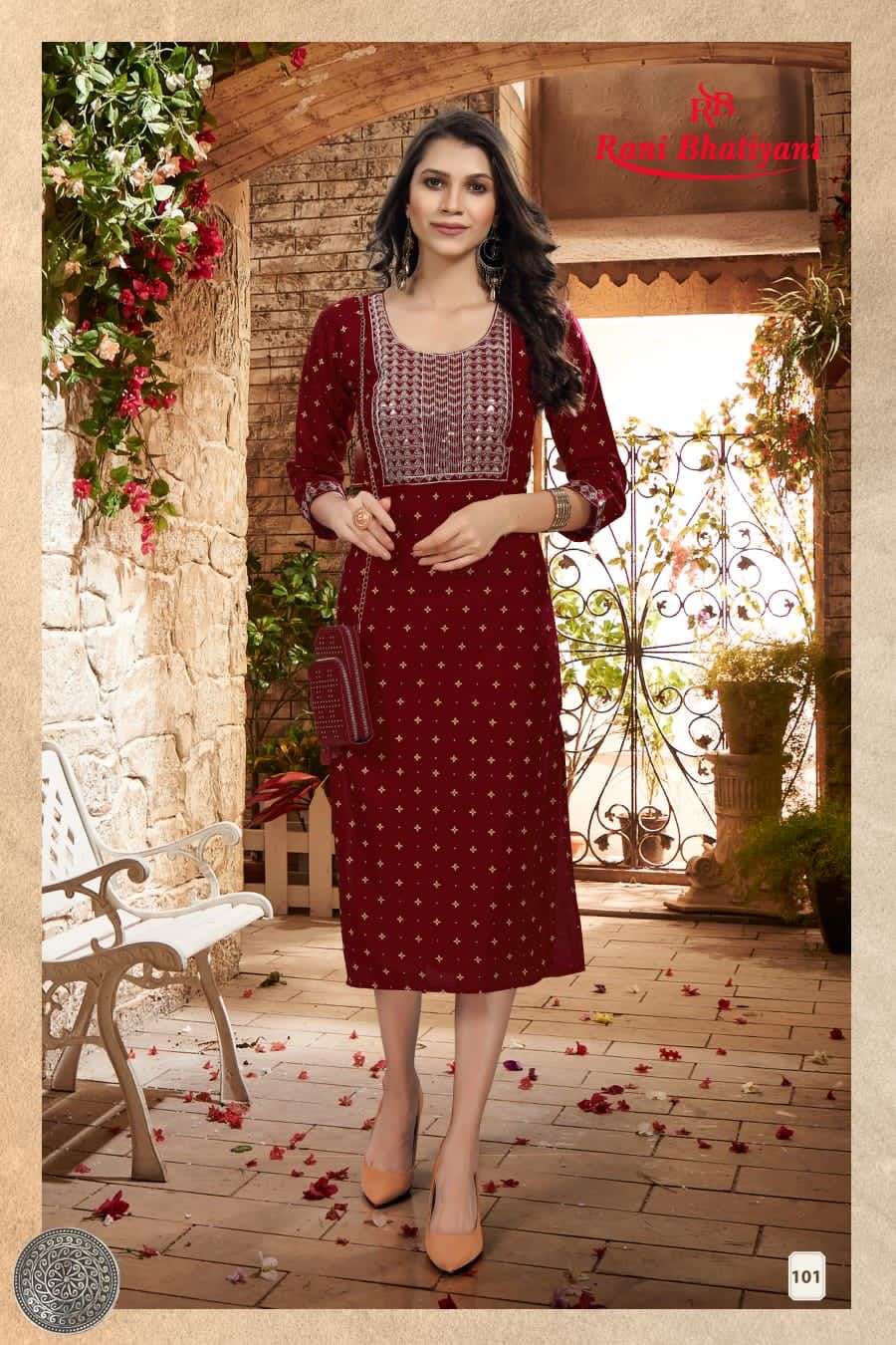 POSHAK VOL-4 BY RANI BHATIYANI 101 TO 108 SERIES DESIGNER STYLISH FANCY COLORFUL BEAUTIFUL PARTY WEAR & ETHNIC WEAR COLLECTION RAYON FOIL KURTIS AT WHOLESALE PRICE
