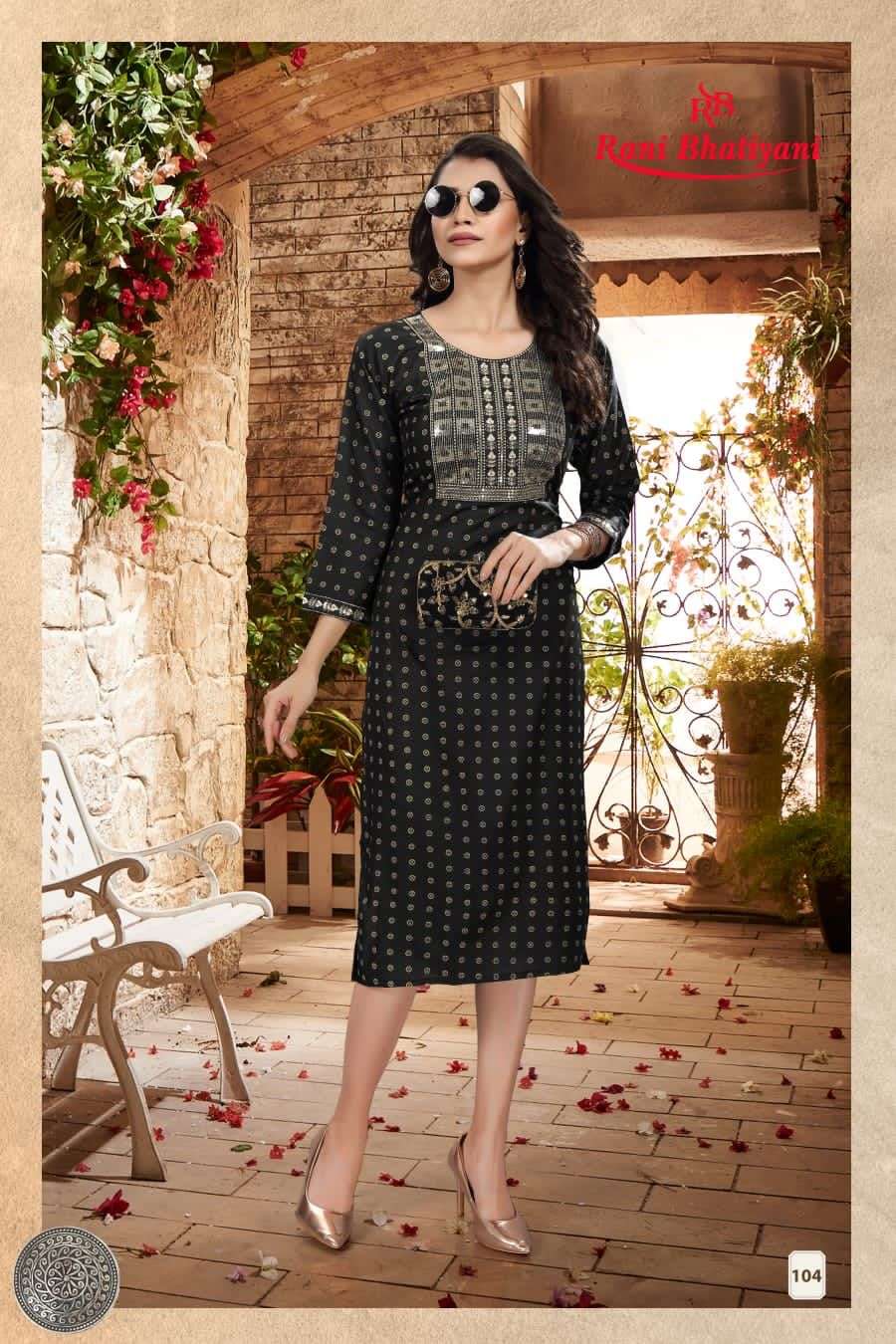 POSHAK VOL-4 BY RANI BHATIYANI 101 TO 108 SERIES DESIGNER STYLISH FANCY COLORFUL BEAUTIFUL PARTY WEAR & ETHNIC WEAR COLLECTION RAYON FOIL KURTIS AT WHOLESALE PRICE