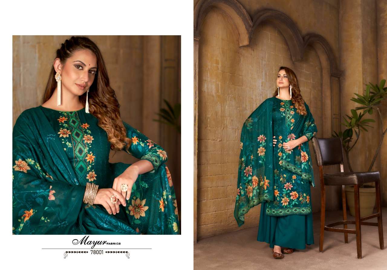 SHAZIA BY MAYUR FABRICS 78001 TO 78006 SERIES BEAUTIFUL SUITS COLORFUL STYLISH FANCY CASUAL WEAR & ETHNIC WEAR COTTON DIGITAL PRINT DRESSES AT WHOLESALE PRICE