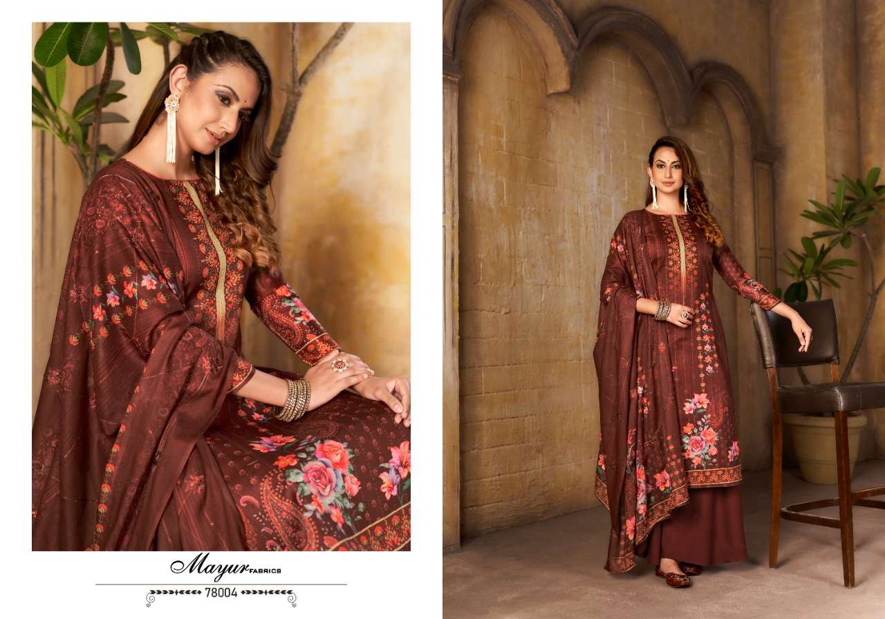 SHAZIA BY MAYUR FABRICS 78001 TO 78006 SERIES BEAUTIFUL SUITS COLORFUL STYLISH FANCY CASUAL WEAR & ETHNIC WEAR COTTON DIGITAL PRINT DRESSES AT WHOLESALE PRICE