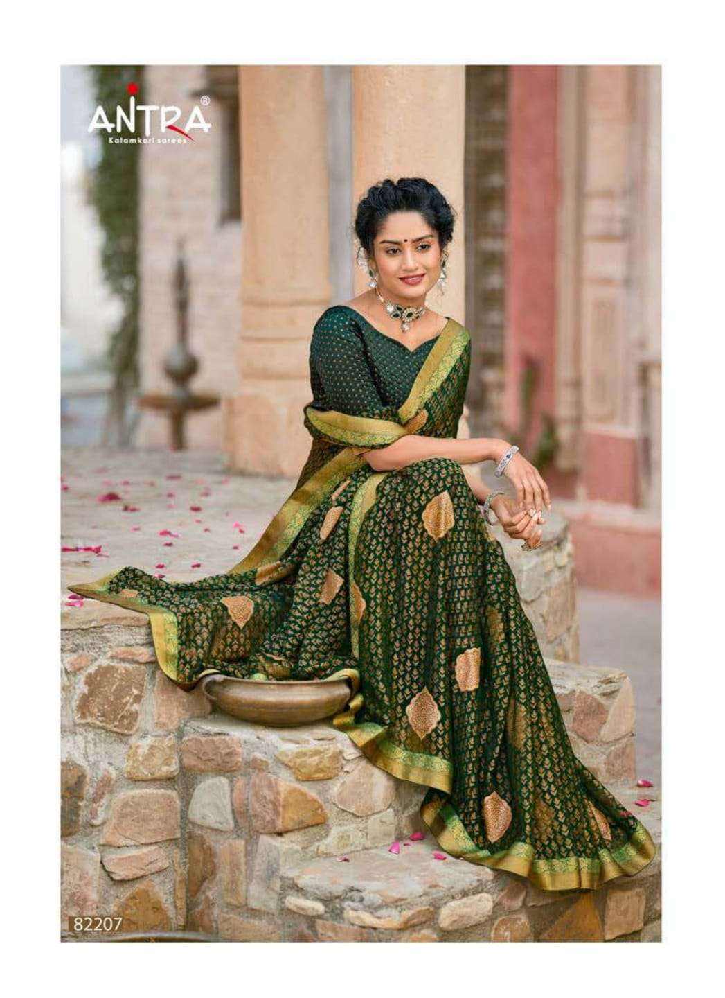 NIGHT QUEEN BY ANTRA 82201 TO 82210 SERIES INDIAN TRADITIONAL WEAR COLLECTION BEAUTIFUL STYLISH FANCY COLORFUL PARTY WEAR & OCCASIONAL WEAR BRASSO PRINT SAREES AT WHOLESALE PRICE