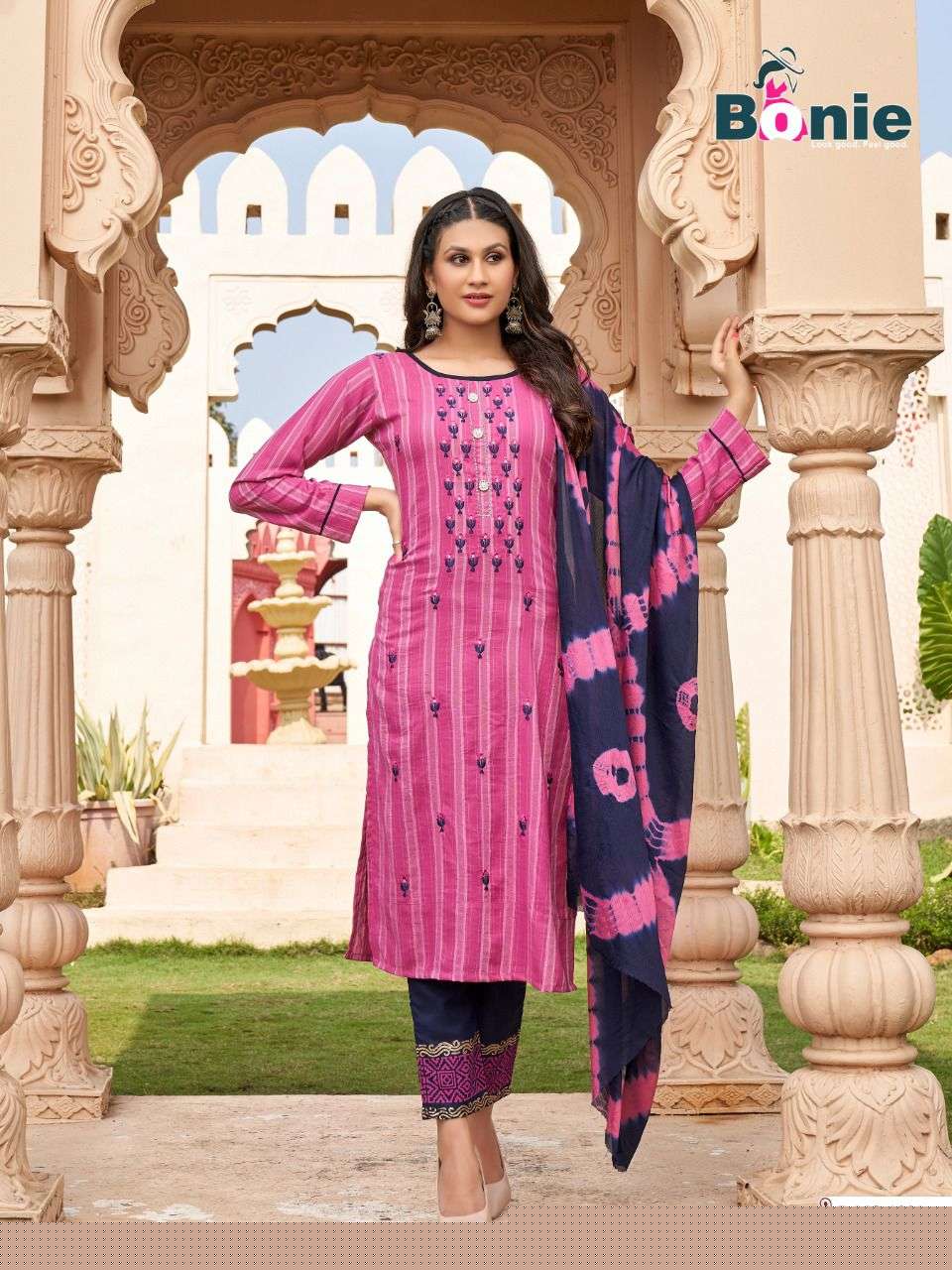 MRIDULA BY BONIE 1001 TO 1006 SERIES BEAUTIFUL SUITS COLORFUL STYLISH FANCY CASUAL WEAR & ETHNIC WEAR RAYON PRINT DRESSES AT WHOLESALE PRICE