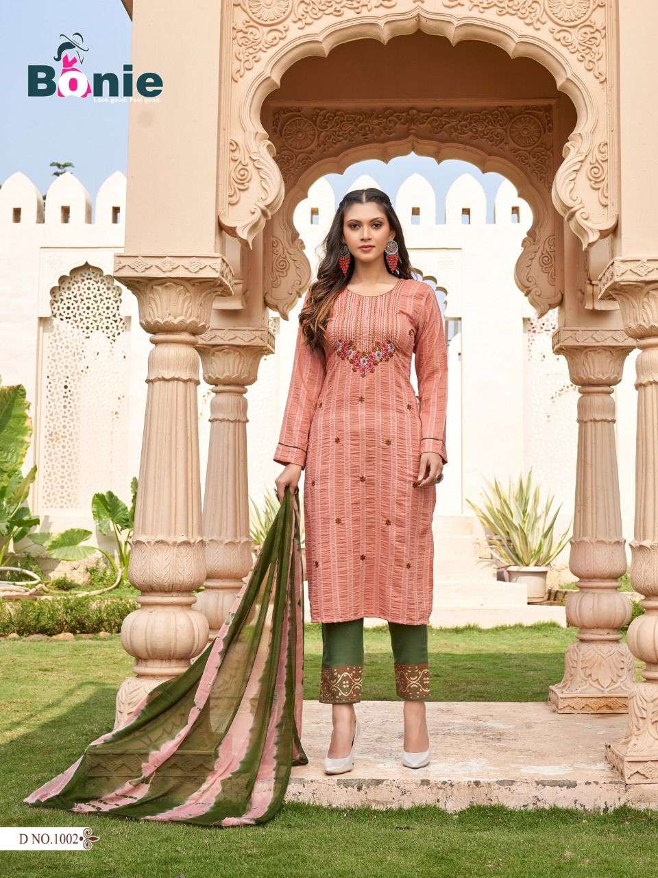 MRIDULA BY BONIE 1001 TO 1006 SERIES BEAUTIFUL SUITS COLORFUL STYLISH FANCY CASUAL WEAR & ETHNIC WEAR RAYON PRINT DRESSES AT WHOLESALE PRICE