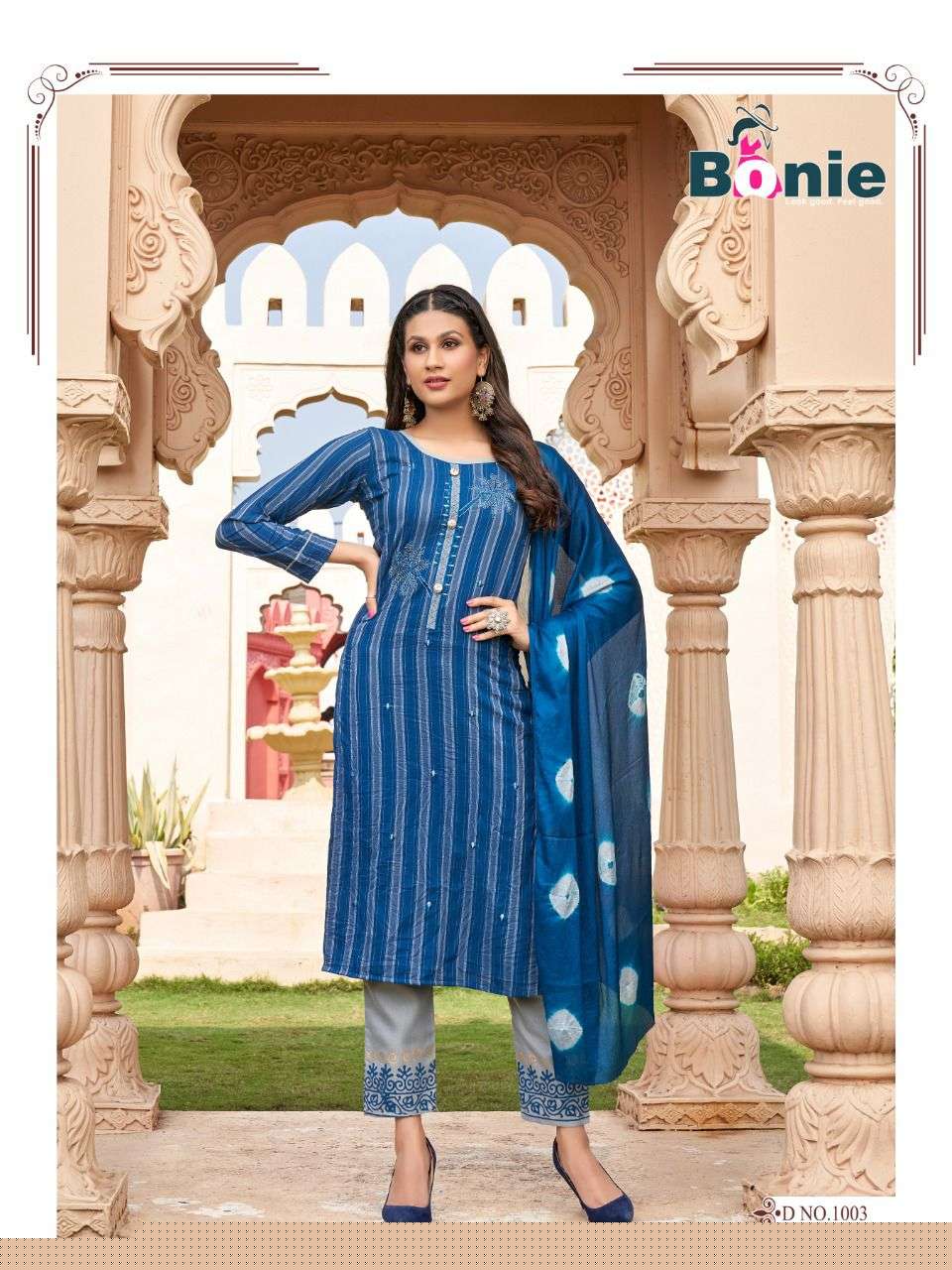 MRIDULA BY BONIE 1001 TO 1006 SERIES BEAUTIFUL SUITS COLORFUL STYLISH FANCY CASUAL WEAR & ETHNIC WEAR RAYON PRINT DRESSES AT WHOLESALE PRICE